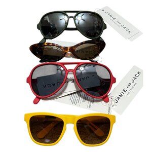 Janie & Jack Bundle of 4 Fashion Sunglasses for Toddlers Yellow, Red, Brown, & G